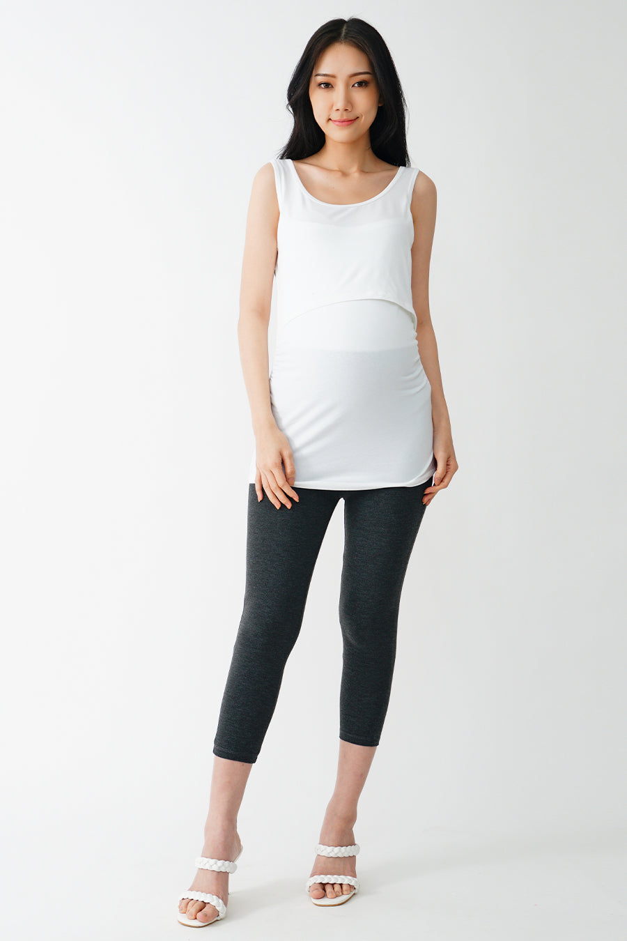 Full Panel Cropped Maternity Legging