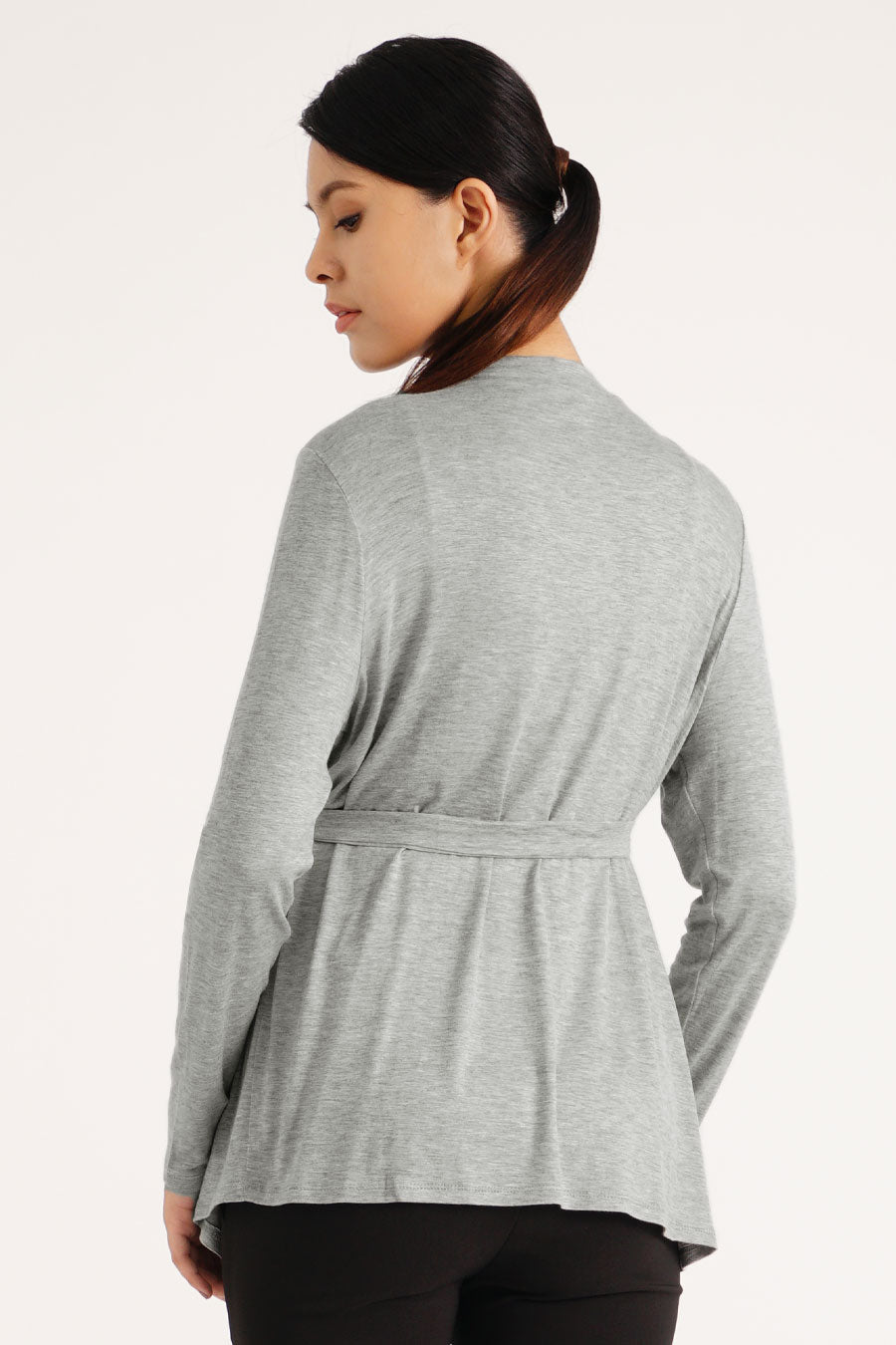 Maternity Belted Drape Cardigan
