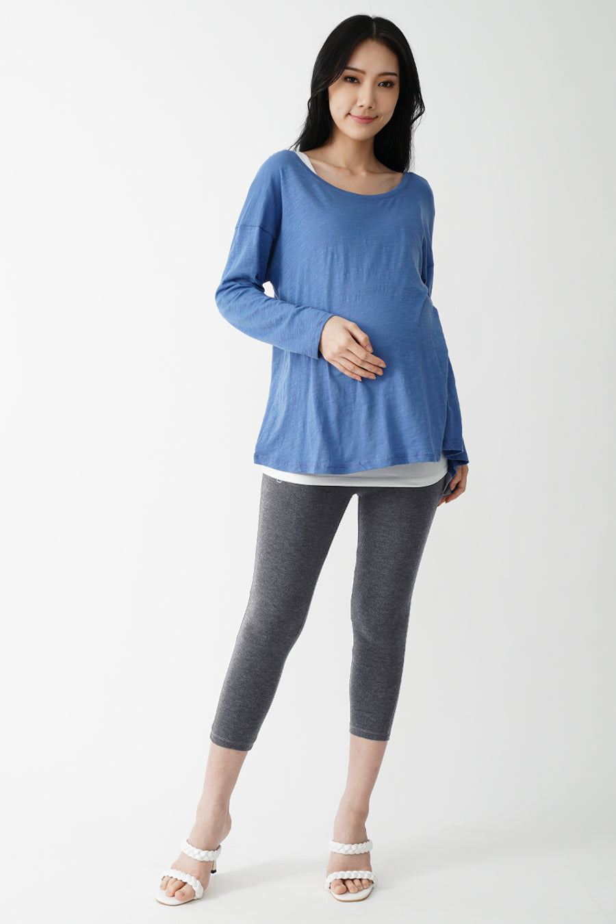 Full Panel Cropped Maternity Leggings