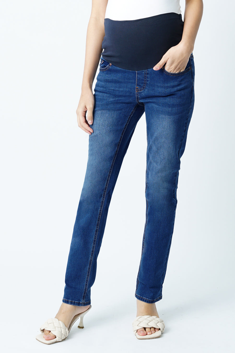 Maternity Full Panel Straight Leg Jeans
