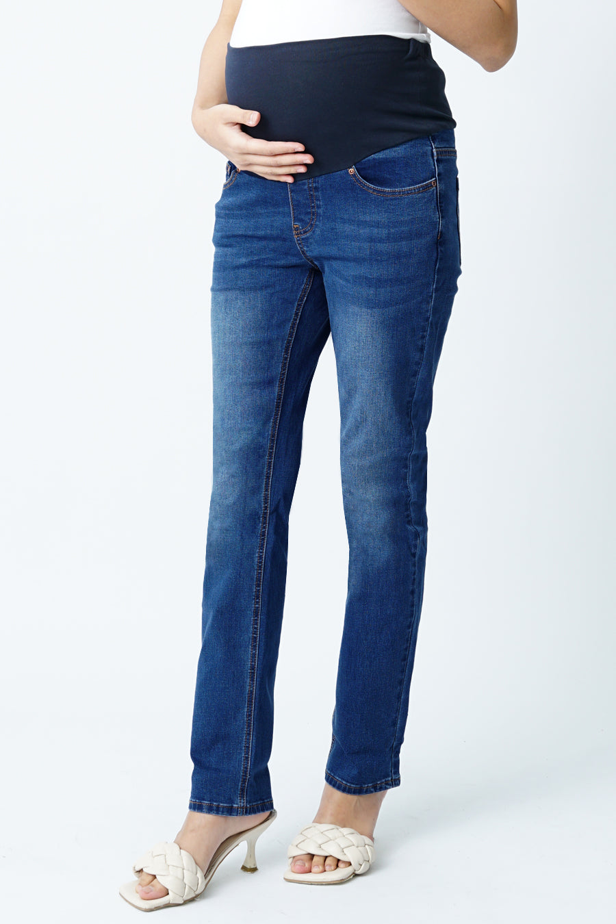 Maternity Full Panel Straight Leg Jeans