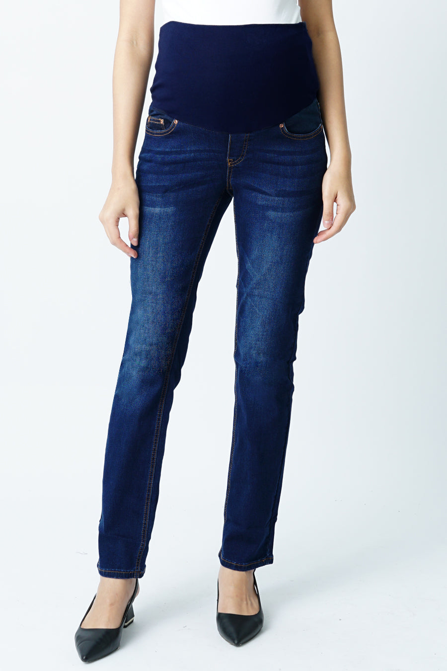 Maternity Full Panel Straight Leg Jeans