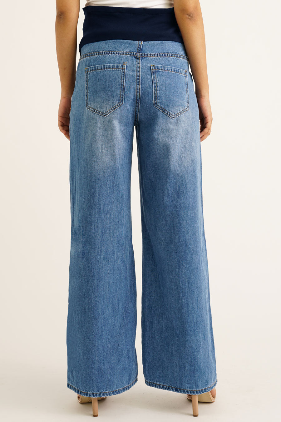 Maternity Full Panel Wide Leg Jeans