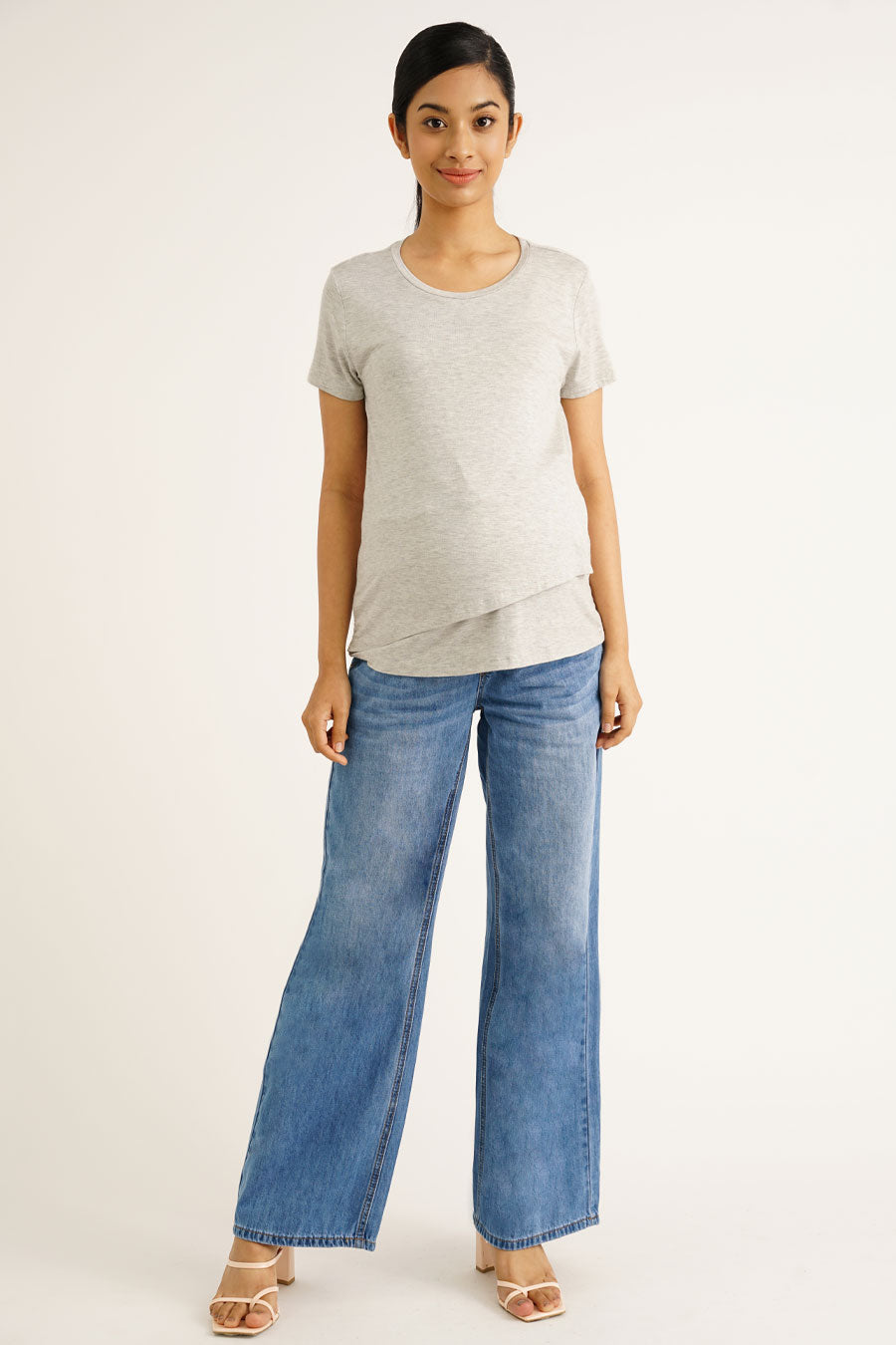 Maternity Full Panel Wide Leg Jeans