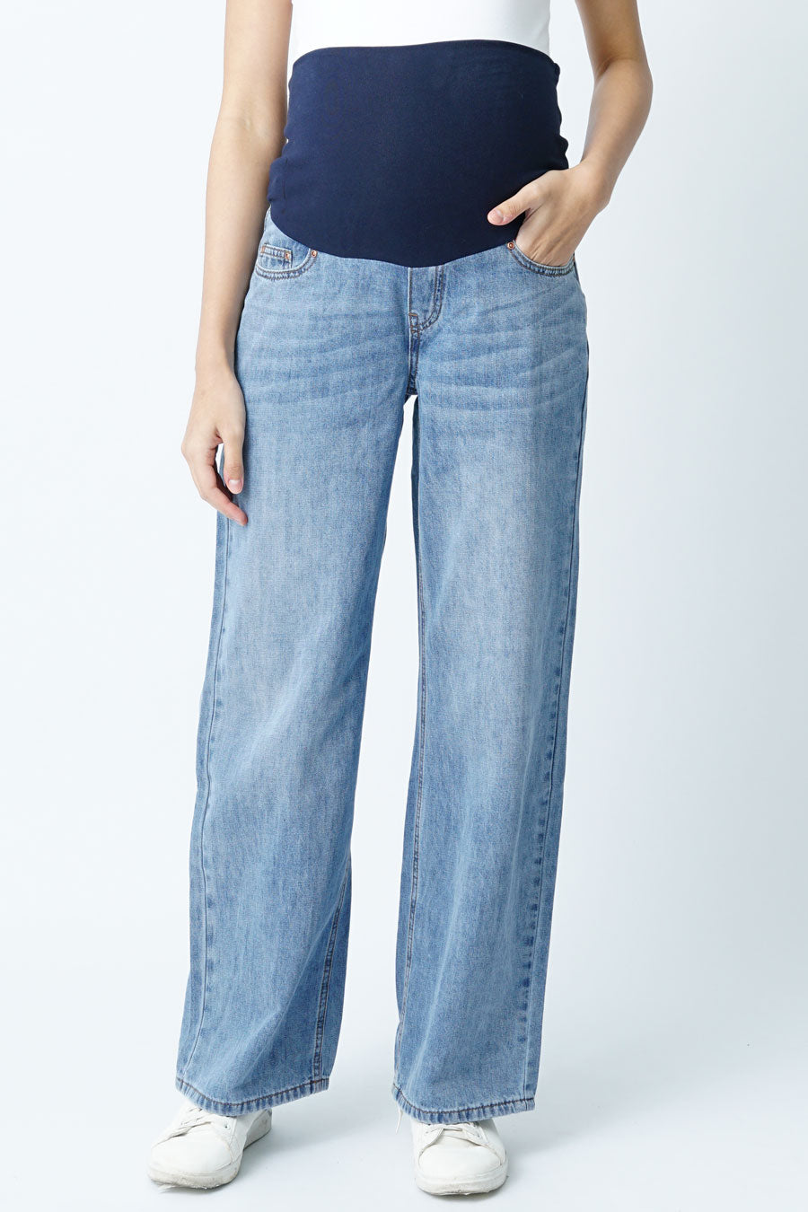 Maternity Full Panel Wide Leg Jeans