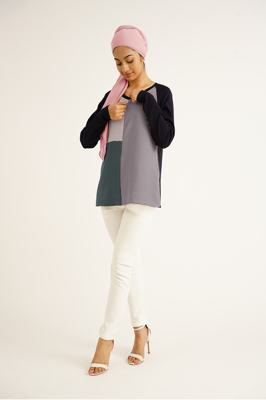 Colour Block Nursing Top
