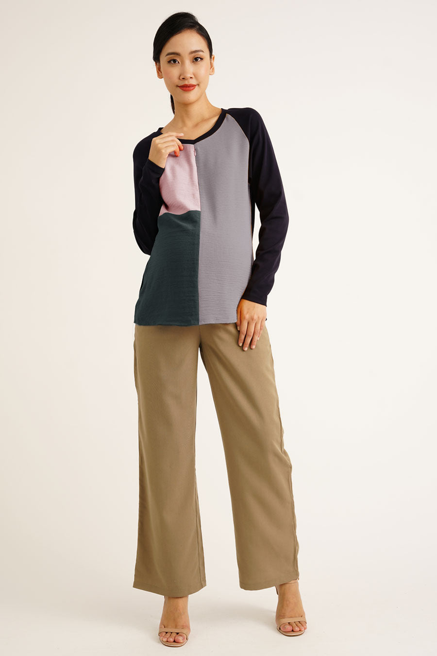 Colour Block Nursing Top