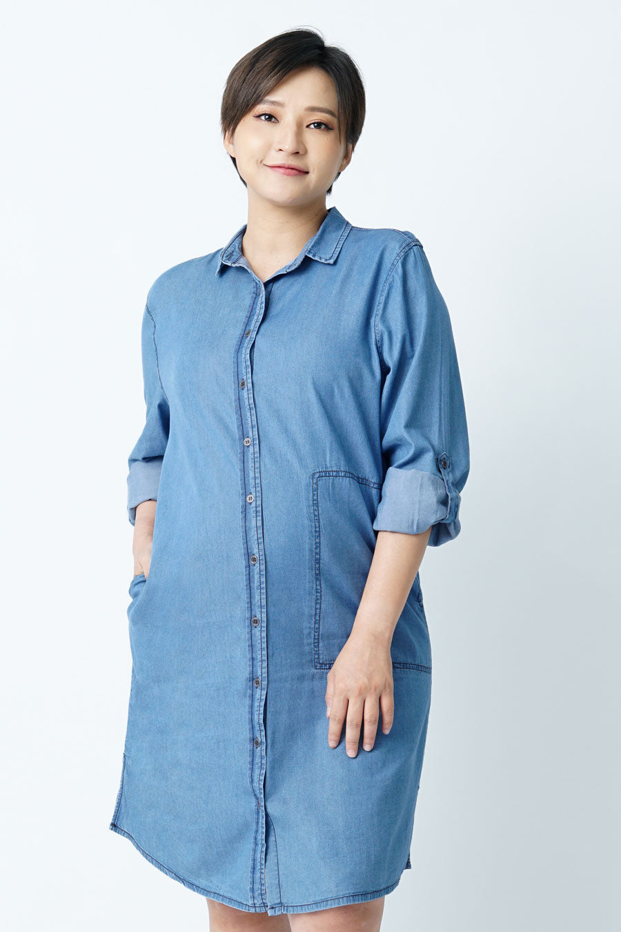 Maternity Denim Nursing Shirt Dress