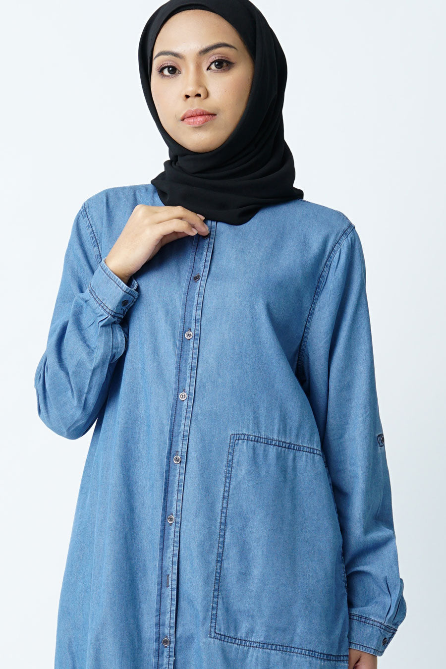 Maternity Denim Nursing Shirt Dress