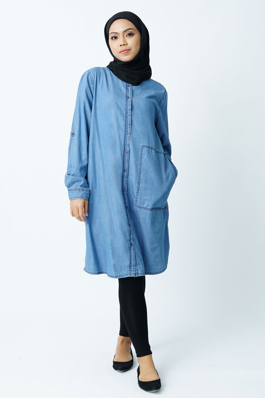 Maternity Denim Nursing Shirt Dress