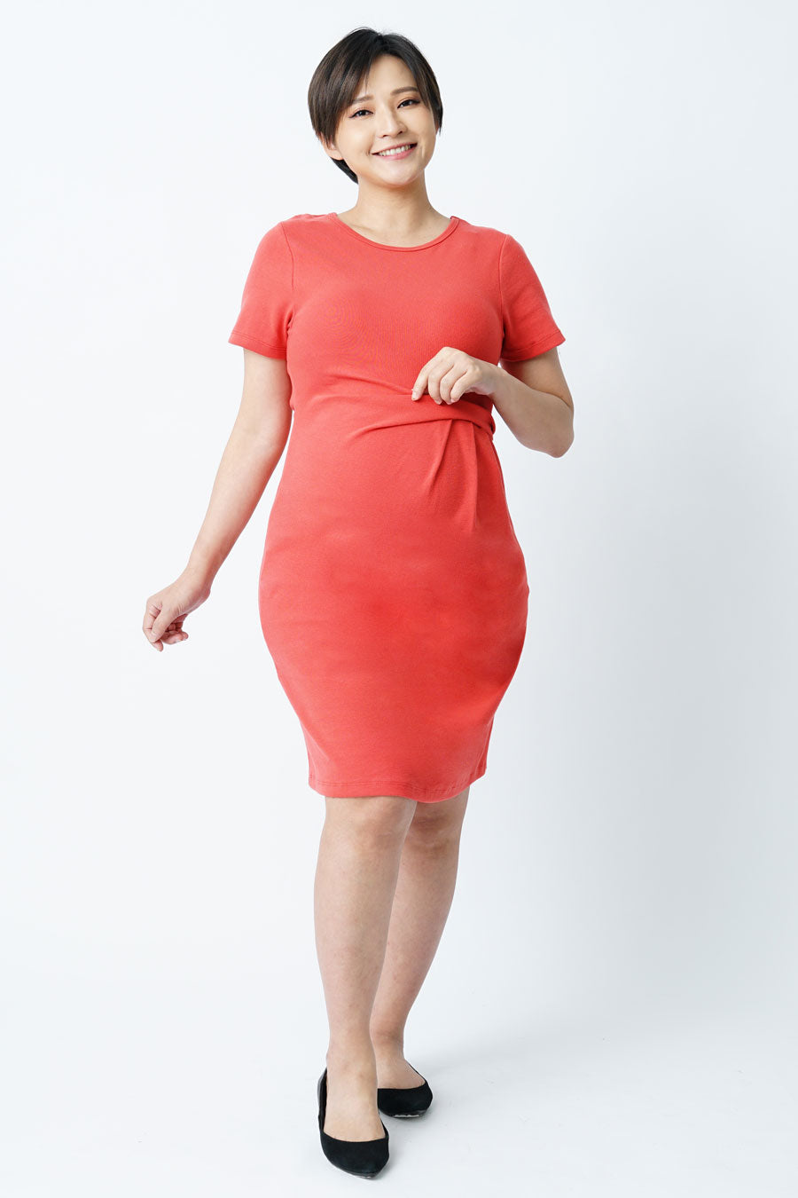 Maternity Side Pleated Dress