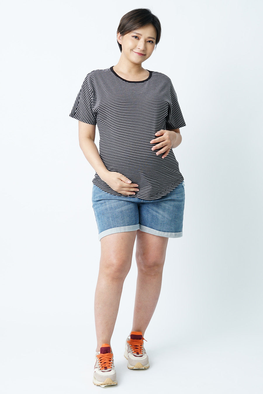 Short Sleeve Round Neck Maternity Top
