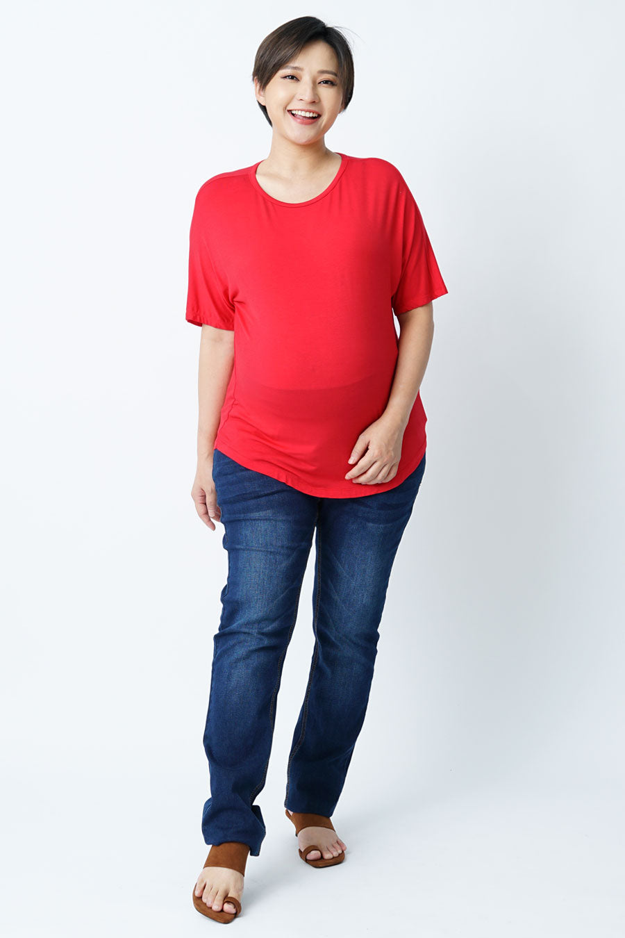 Short Sleeve Round Neck Maternity Top