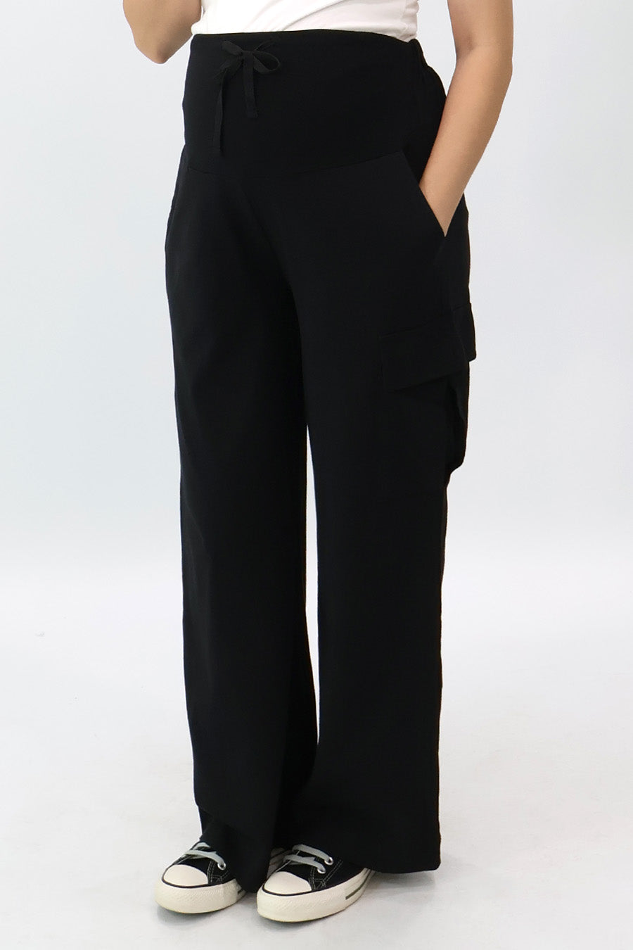 Full Panel Flap Pocket Wide Leg Pants