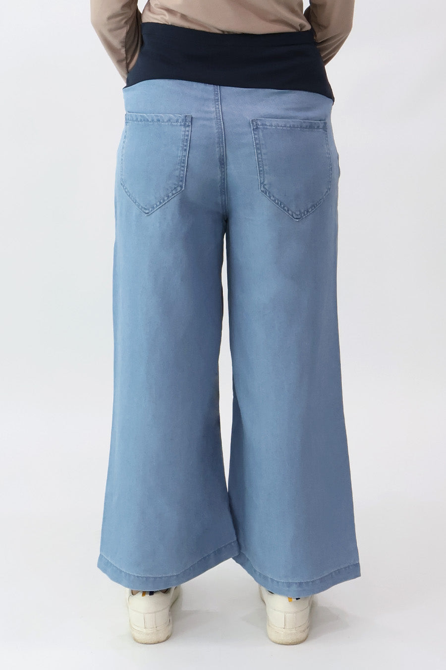 Full Panel Tencel Denim Ankle Wide Leg Pants