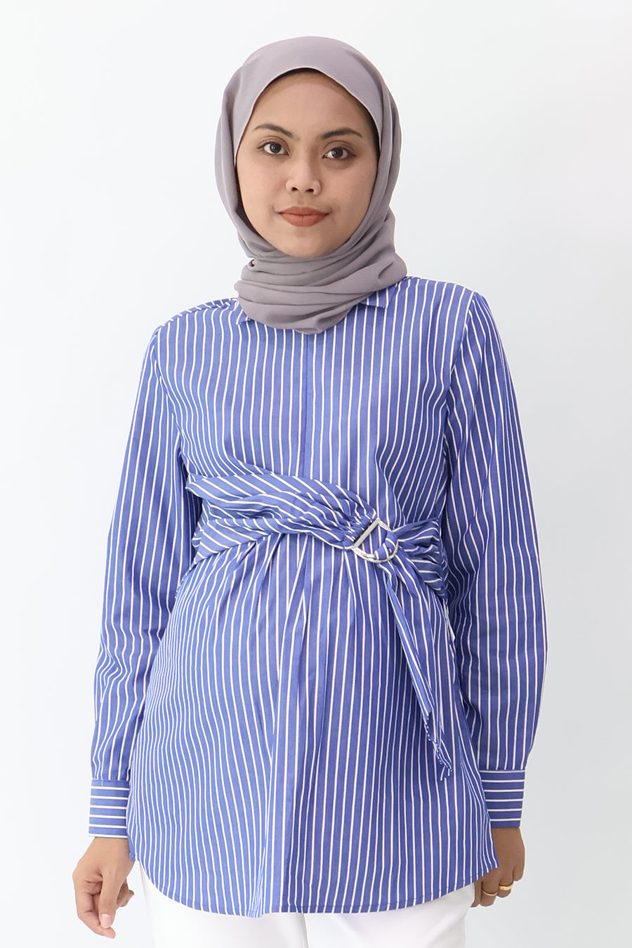 Buckle Detail Overlap Nursing Shirt