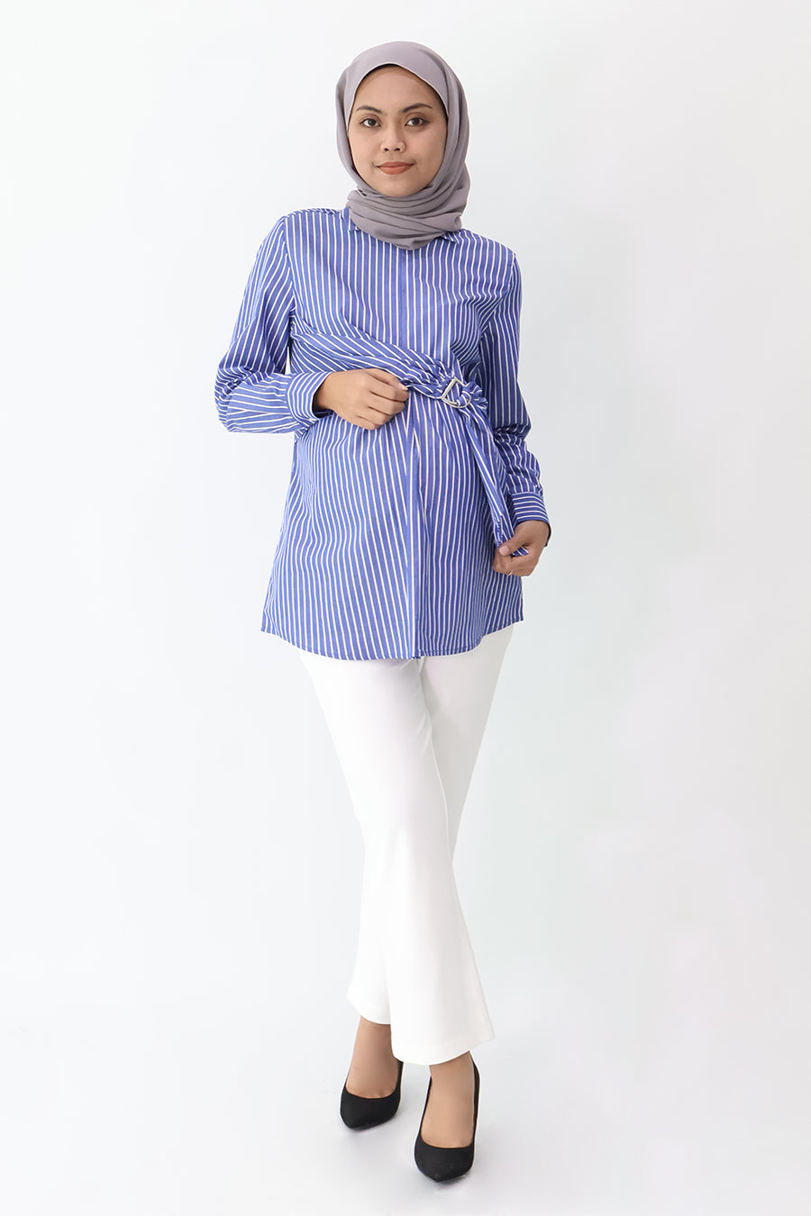 Buckle Detail Overlap Nursing Shirt