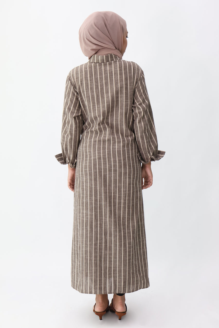 Nursing Striped Wrap Shirt Dress