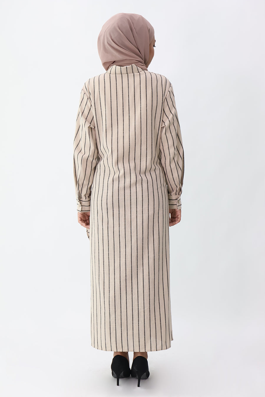 Nursing Striped Wrap Shirt Dress