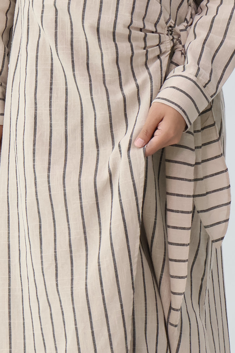 Nursing Striped Wrap Shirt Dress