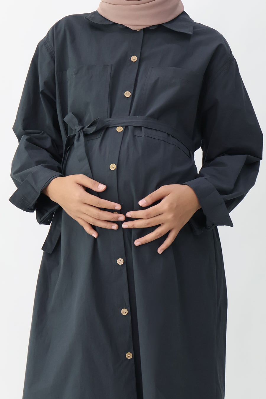 Nursing Long Sleeve Shirt Dress