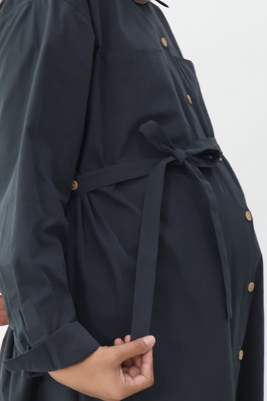 Nursing Long Sleeve Shirt Dress