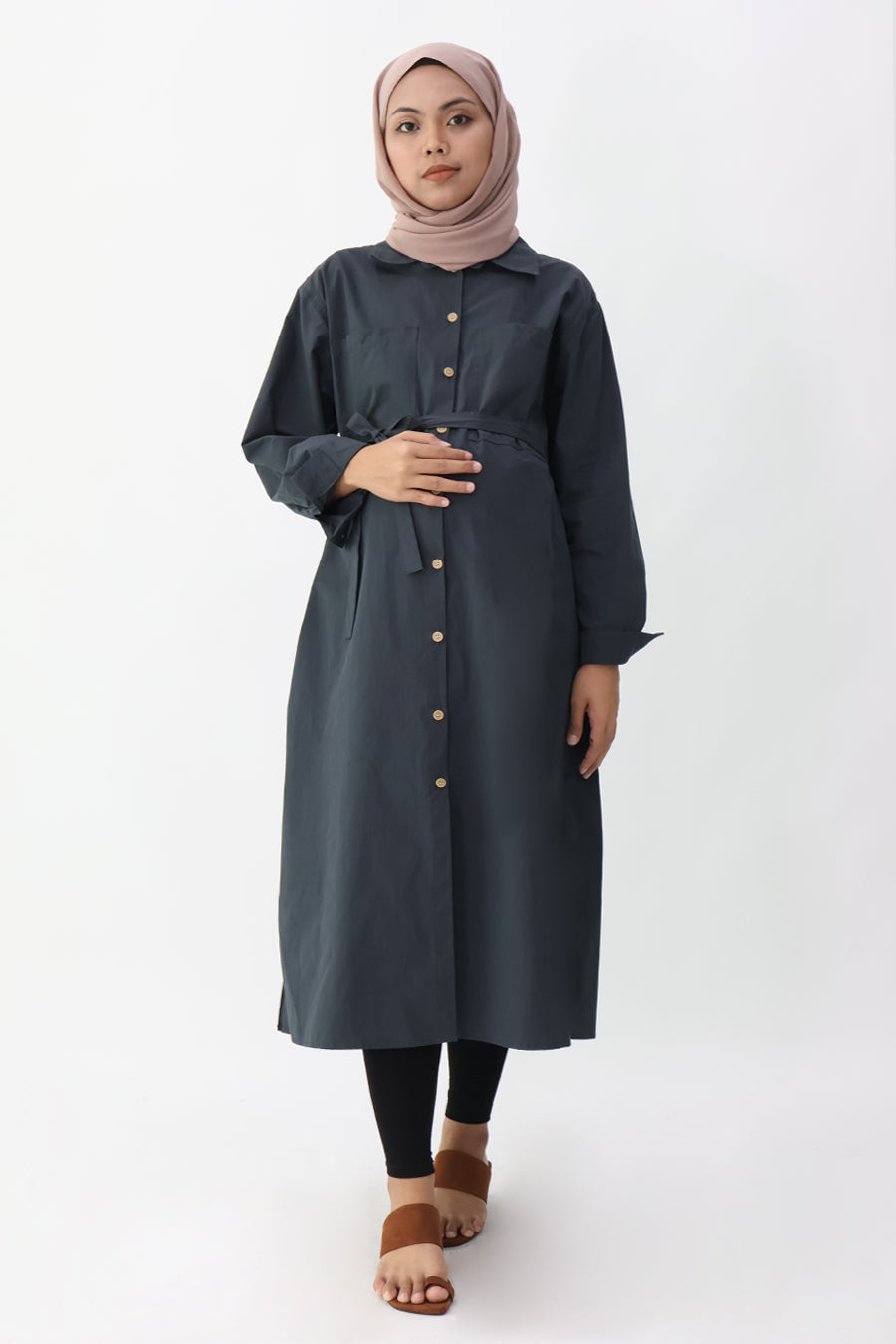 Nursing Long Sleeve Shirt Dress