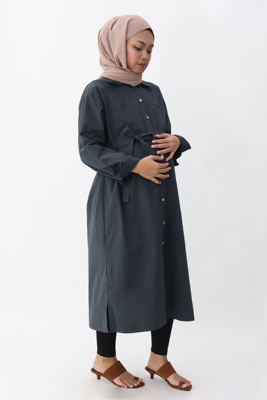 Nursing Long Sleeve Shirt Dress