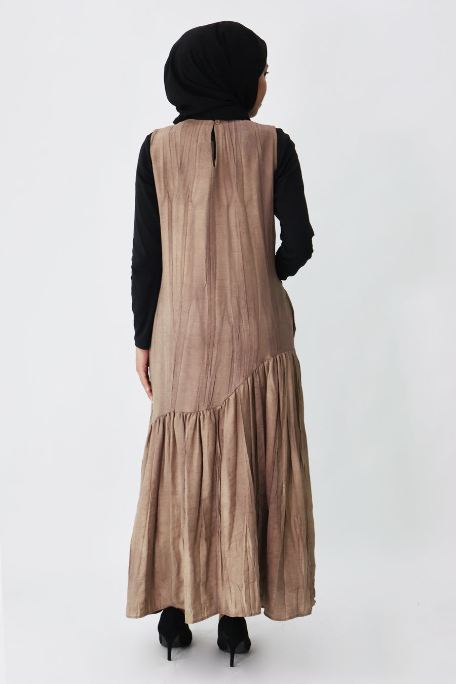 Asymmetrical Gathered Hem Maxi Dress