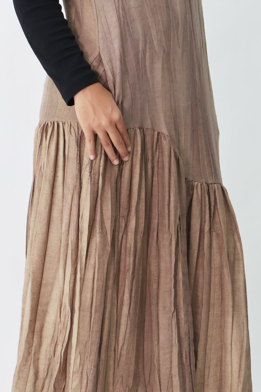 Asymmetrical Gathered Hem Maxi Dress