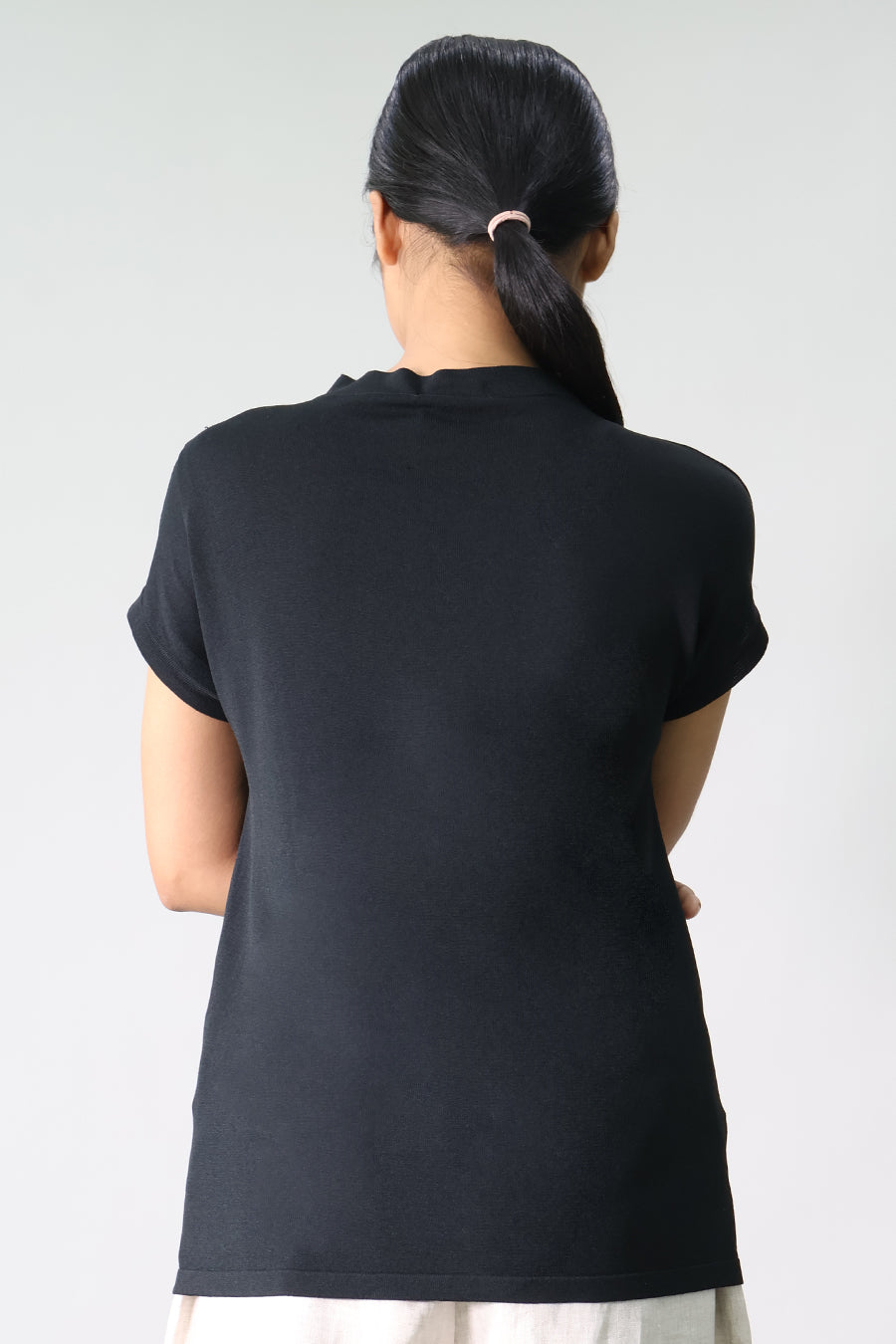 High Neck Short Sleeve Top
