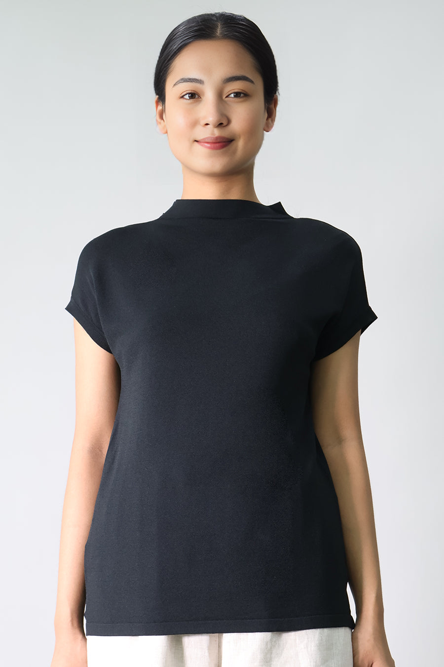 High Neck Short Sleeve Top