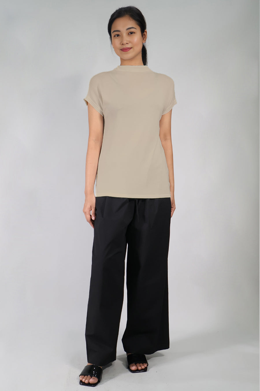 High Neck Short Sleeve Top
