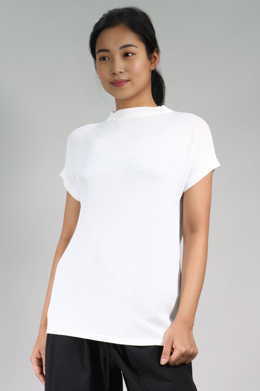 High Neck Short Sleeve Top