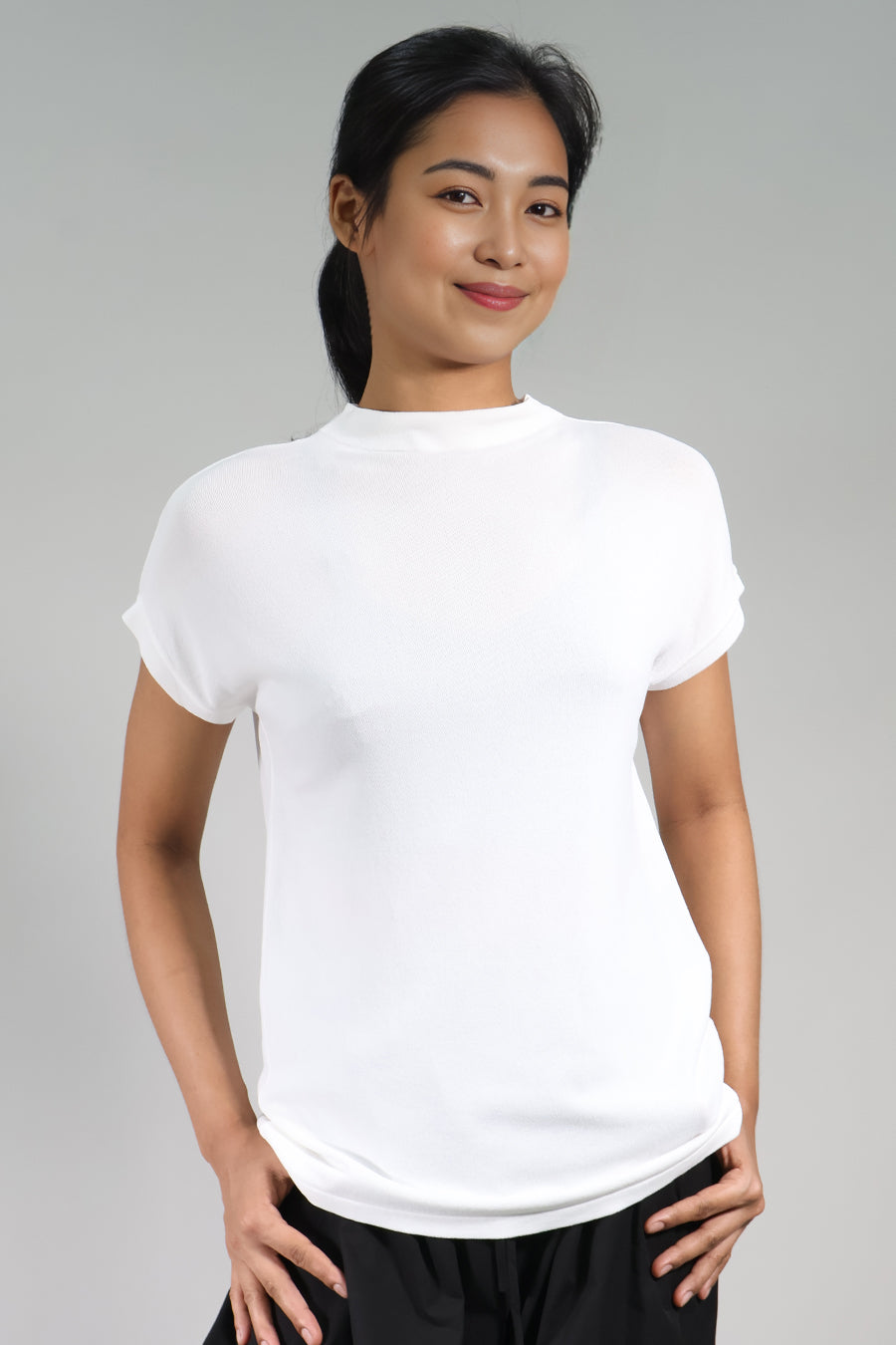 High Neck Short Sleeve Top