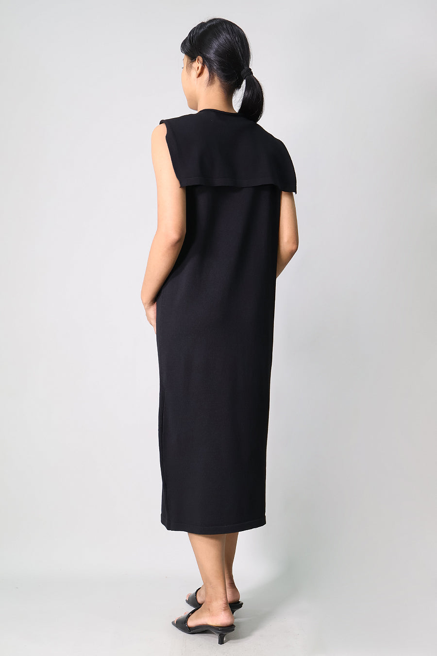 Midi Knit Dress with Scarf