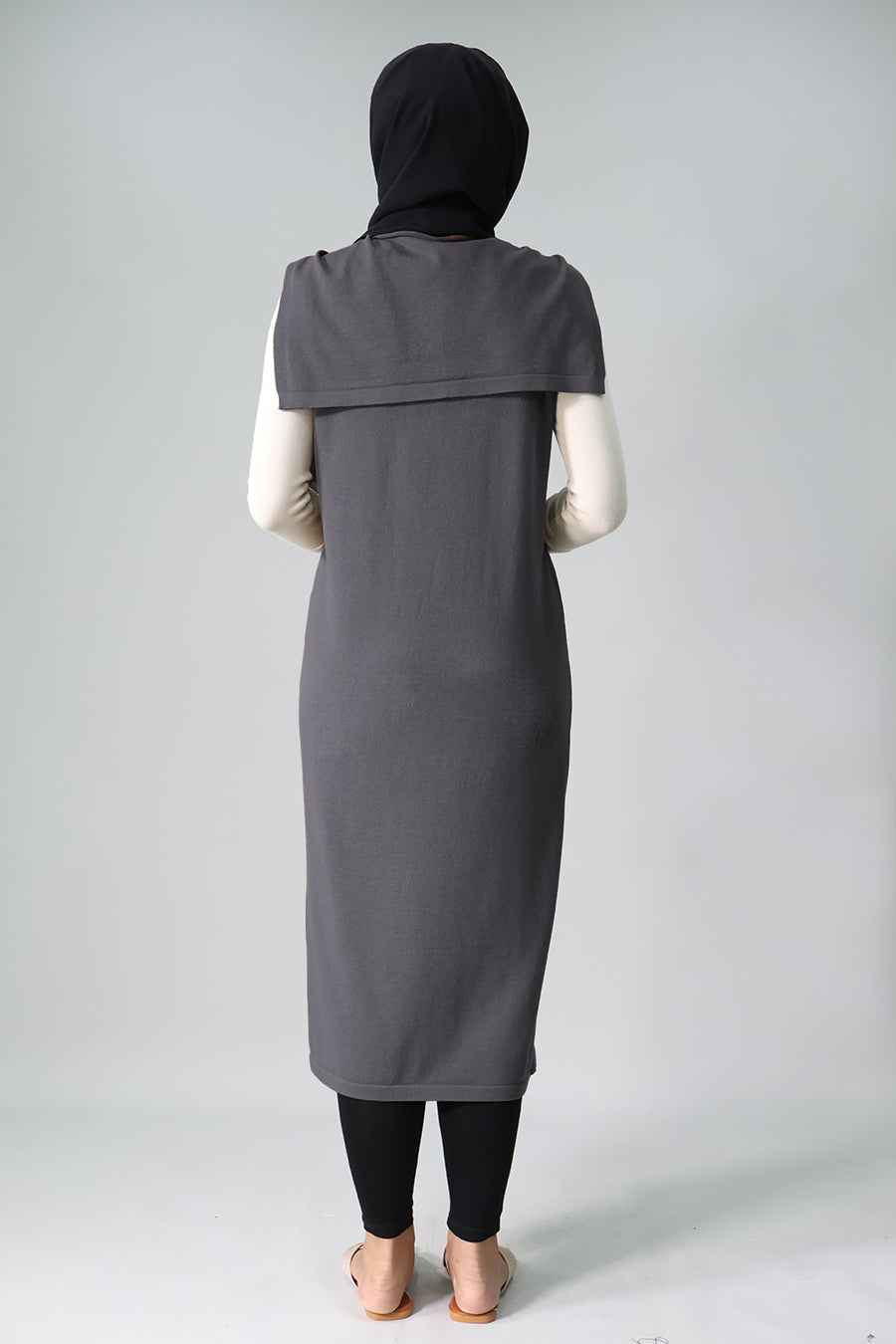 Midi Knit Dress with Scarf