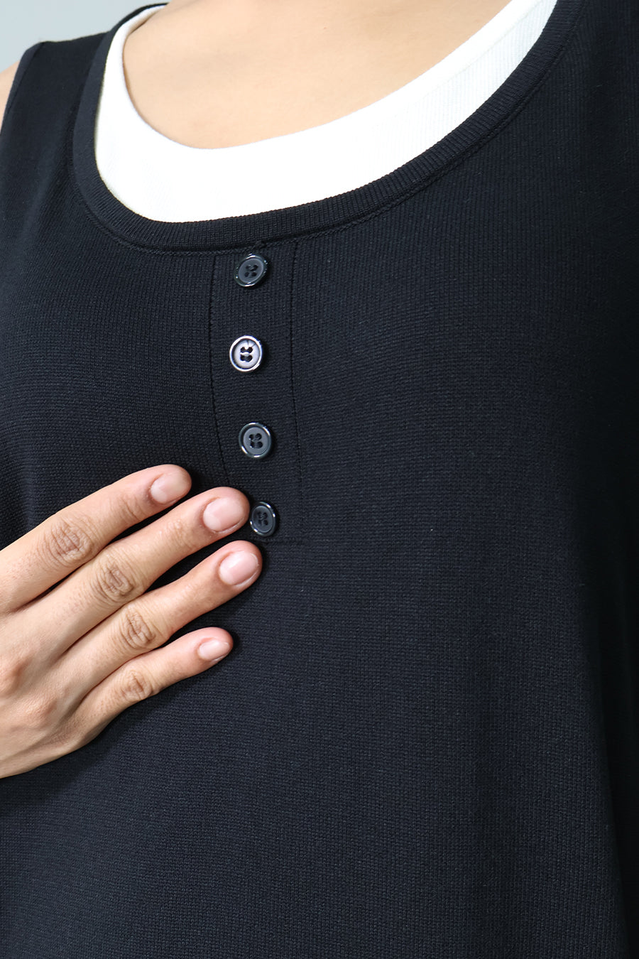 Button Detail Knit Dress