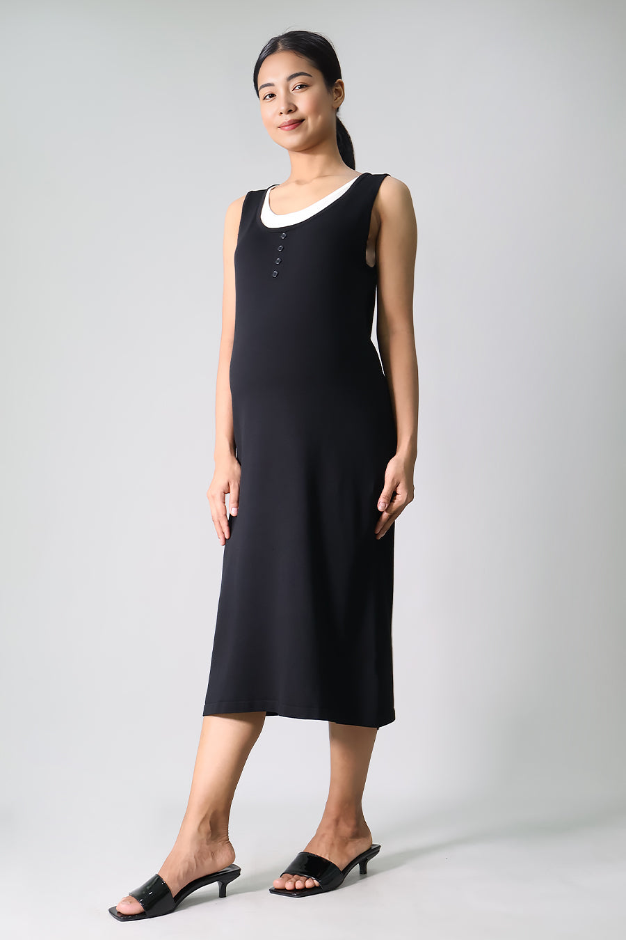 Button Detail Knit Dress