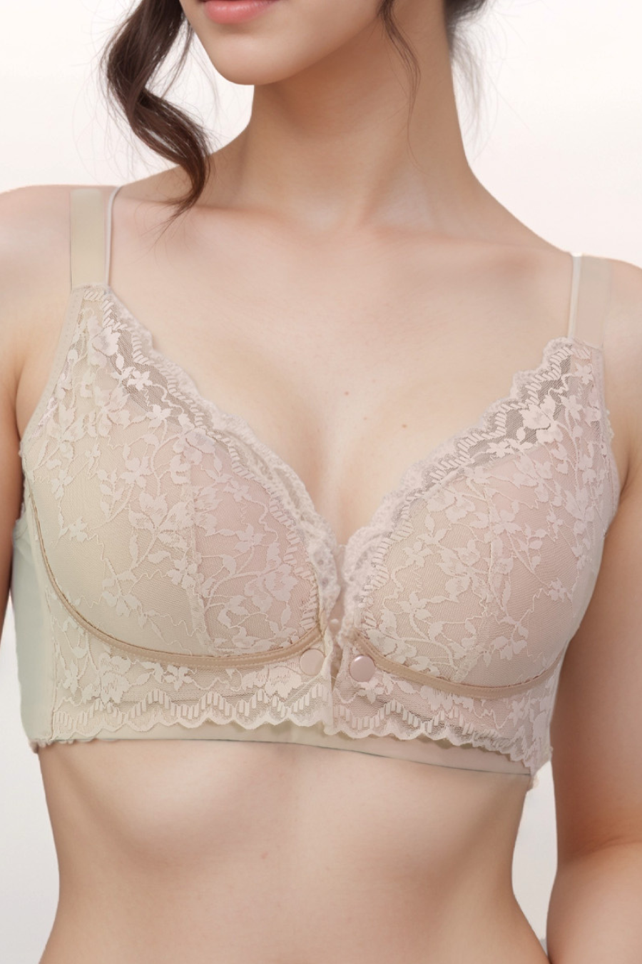 Lace Front Snap Nursing Bra