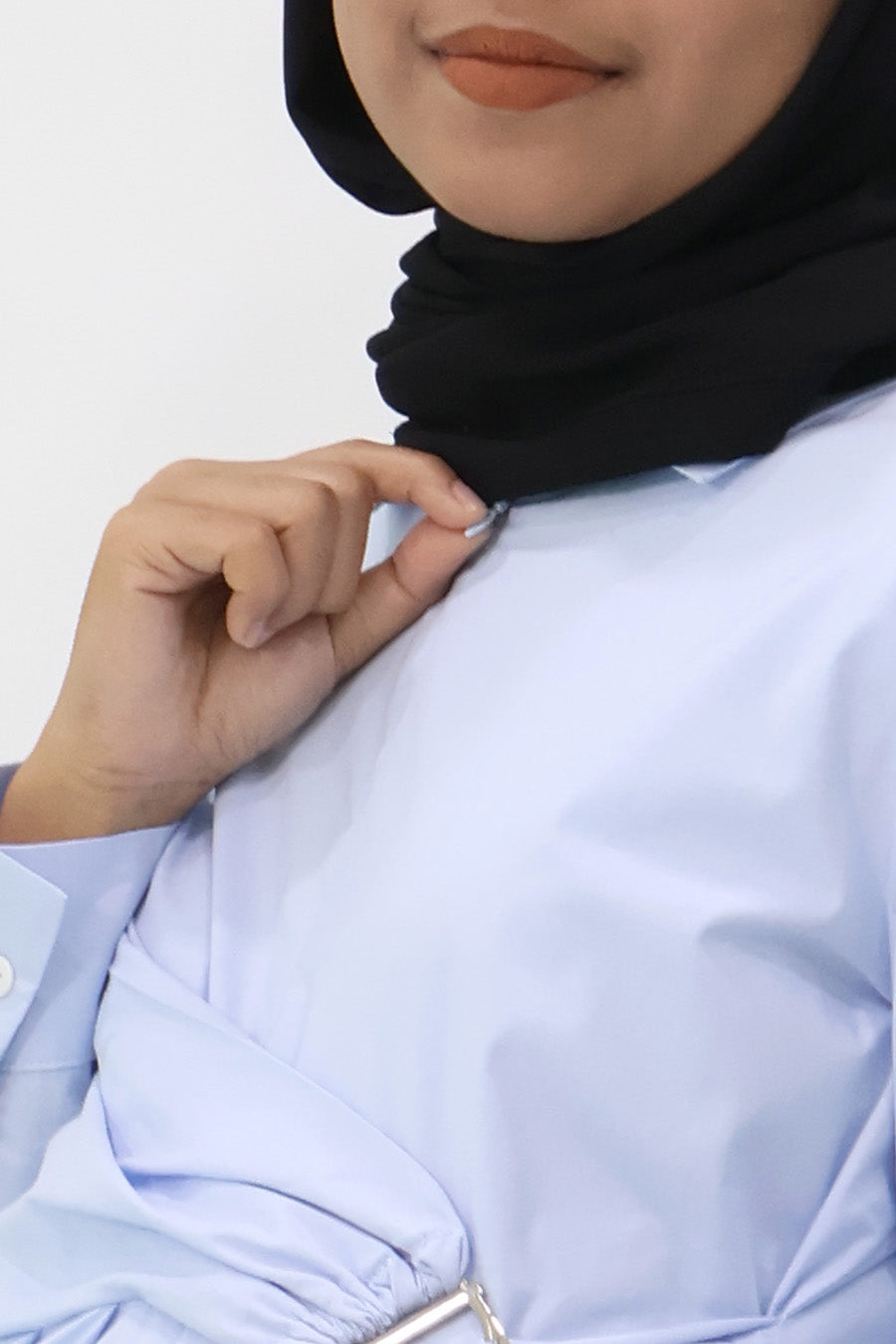 Buckle Detail Overlap Nursing Shirt