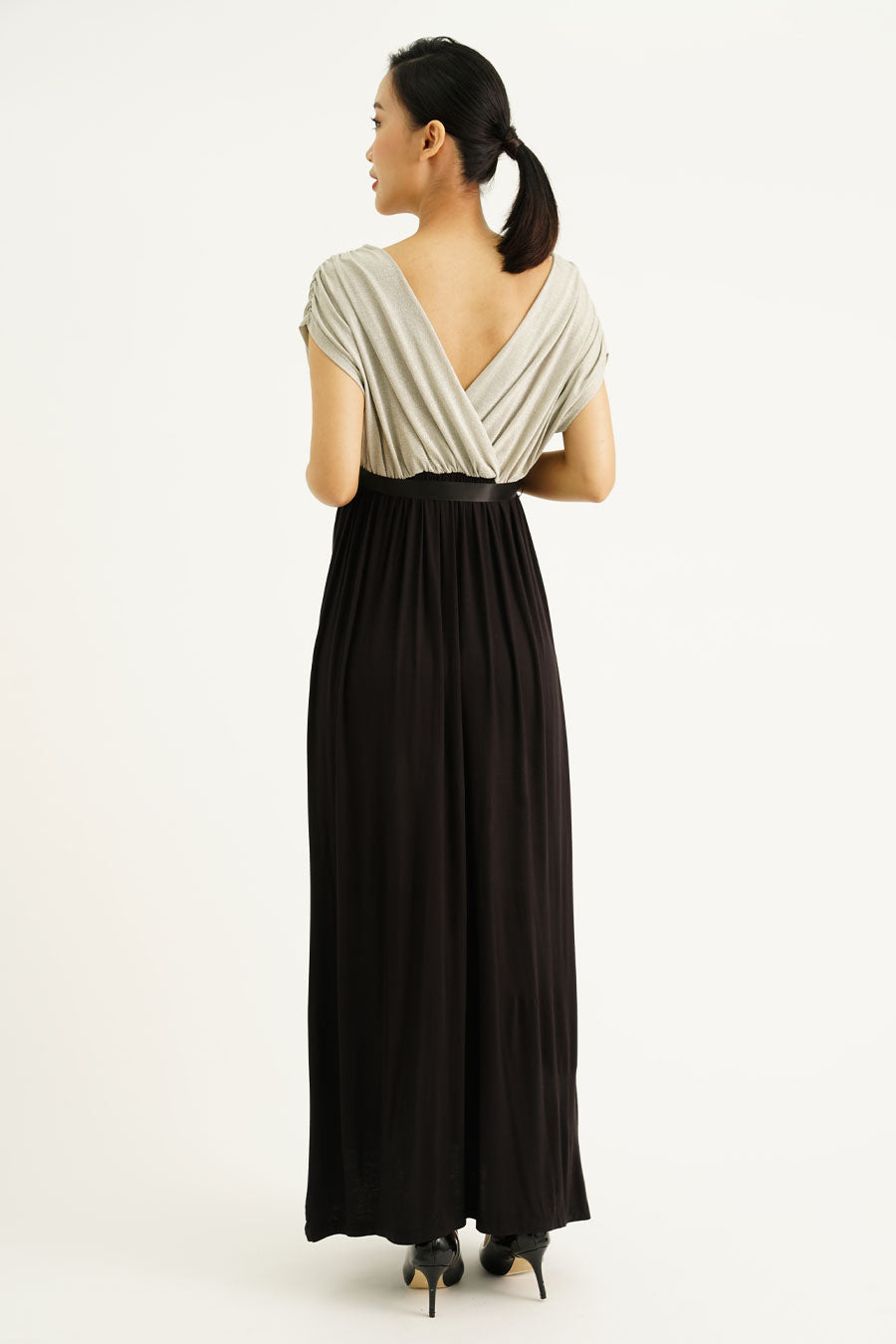 Maternity Lurex V-Neck Maxi Dress