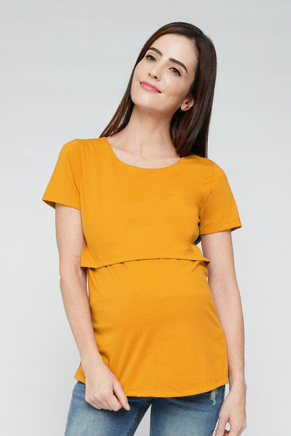 Mustard S/S Nursing Top