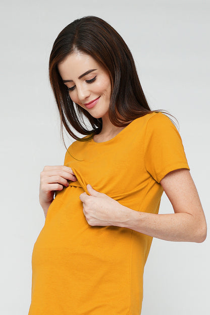 Mustard S/S Nursing Top