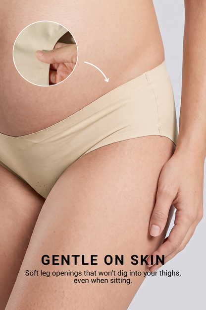 Soft stretch maternity panties with gentle seamless leg openings