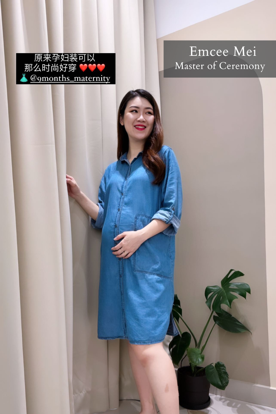 Maternity Denim Nursing Shirt Dress