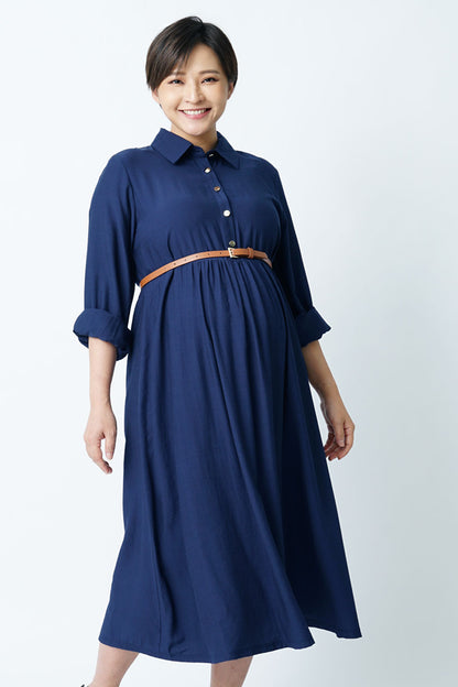 Flared Nursing Shirt Dress