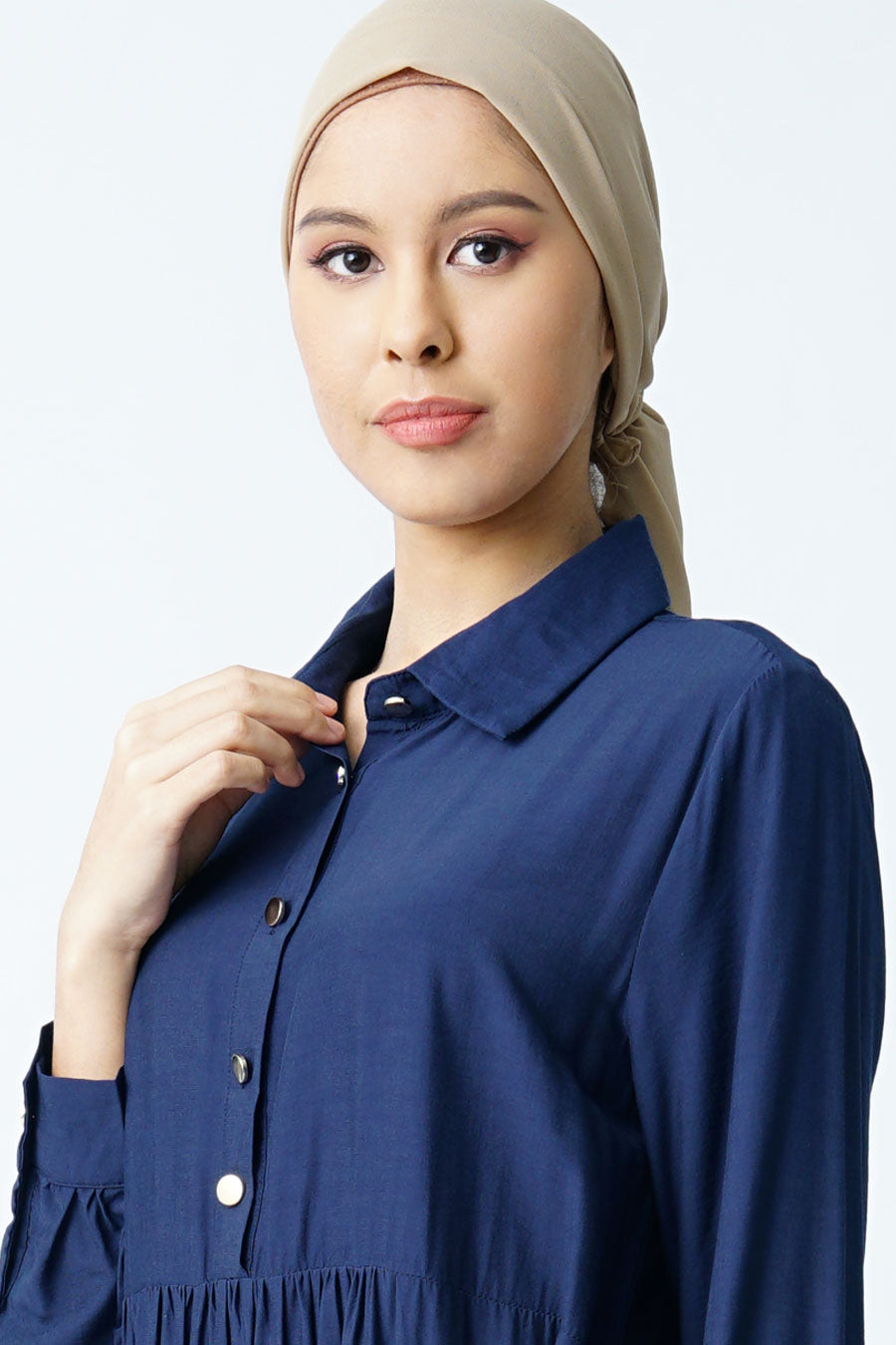 Flared Nursing Shirt Dress