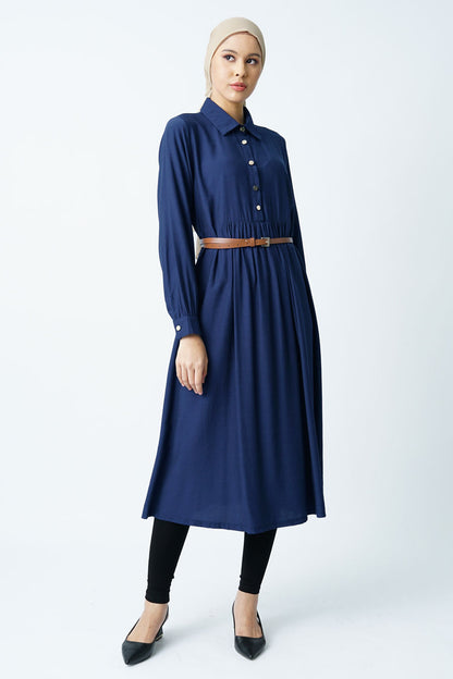 Flared Nursing Shirt Dress