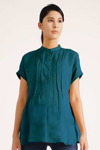 Sleeveless Pleated Nursing Blouse